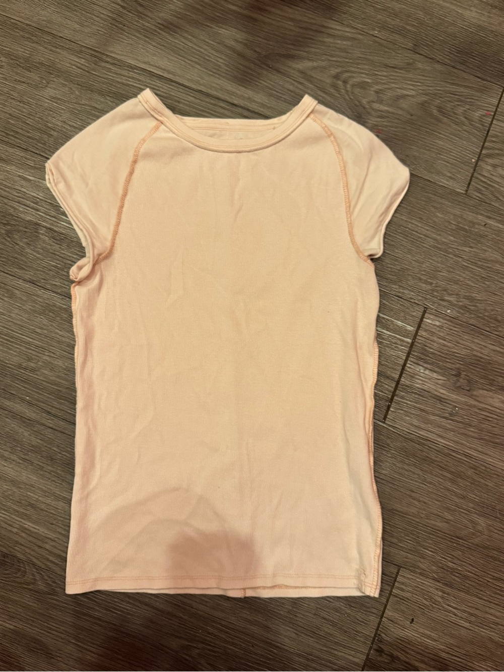 Free People Short Sleeve Crewneck Tee - Peach